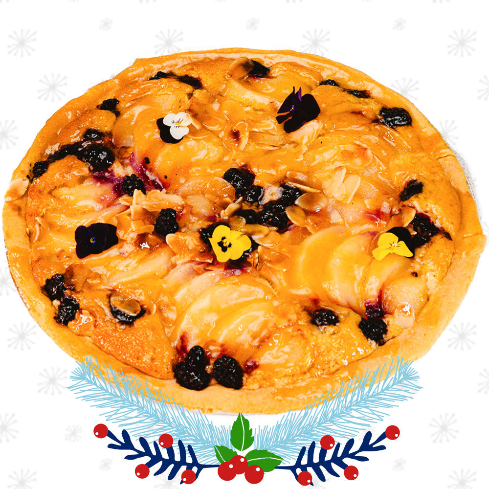 10-inch Christmas Pear, Almond & Blackberry Tart