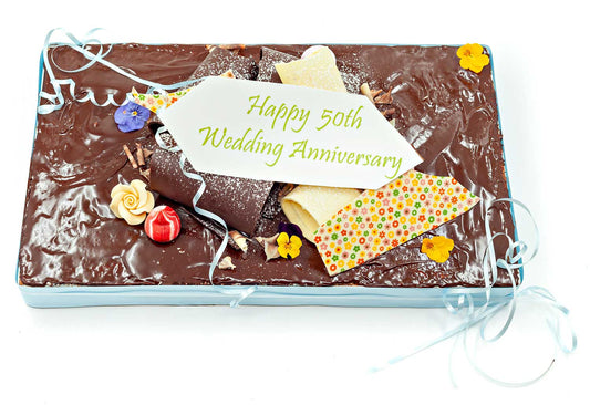 Rectangular wedding anniversary cake