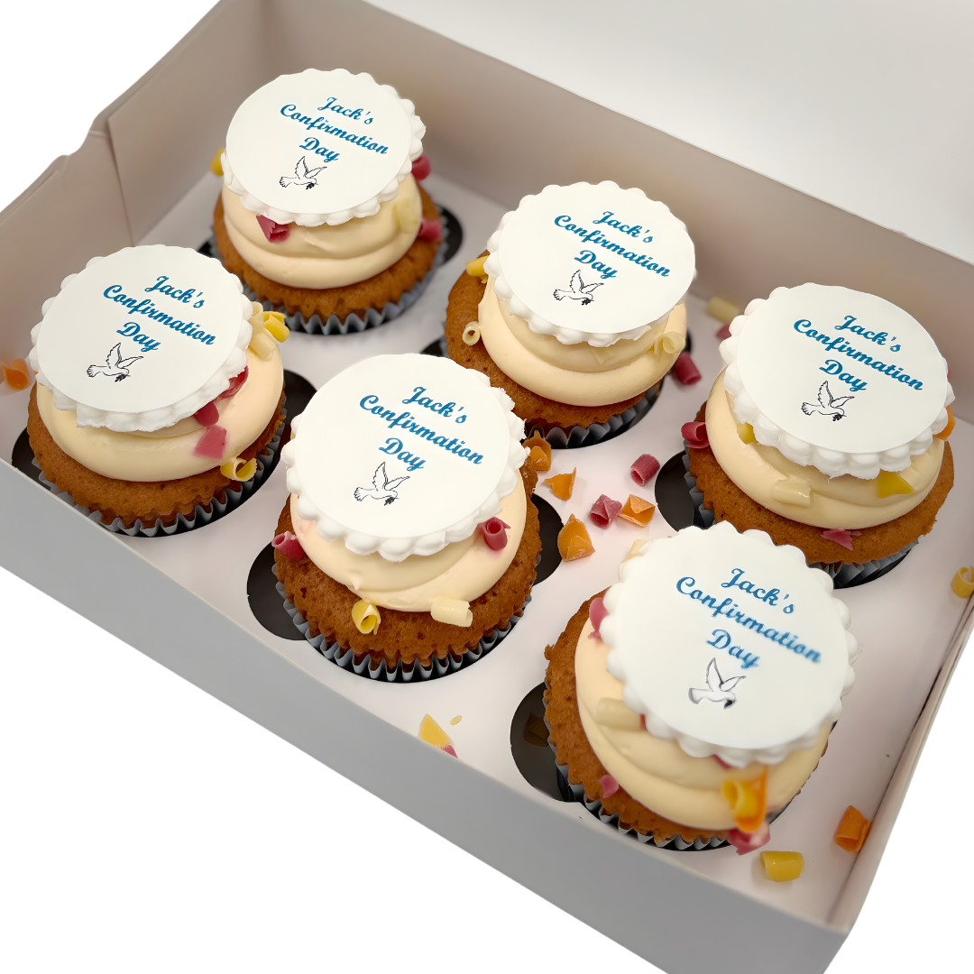 Box of 6 Communion or Confirmation Cupcakes