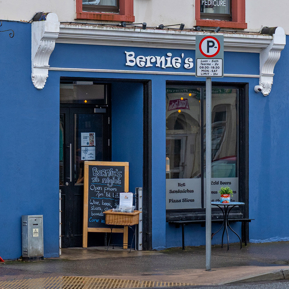 Exterior photograph of Bernie's hot food and coffee bar in Midleton Cork Ireland