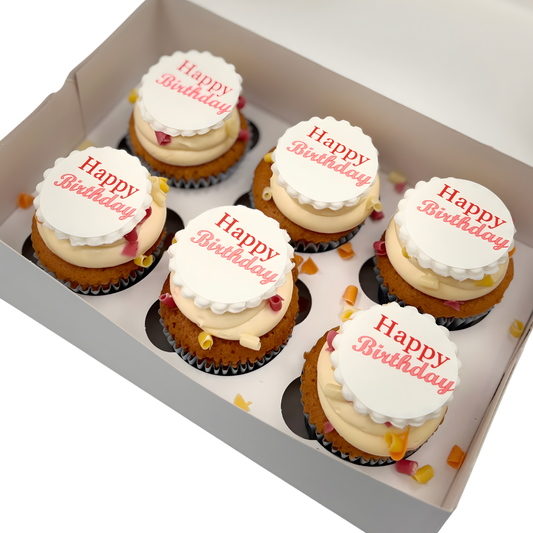 Box of 6 Cupcakes with Branding or a Message