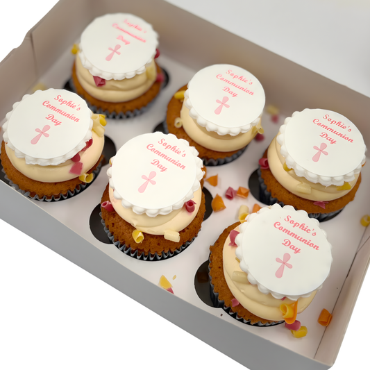 Box of 6 Communion or Confirmation Cupcakes