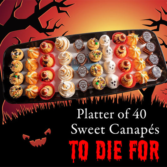 Halloween Platter of 40 Handmade Sweet Canapés